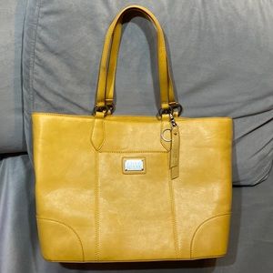 Frye & Co Womens Core Tote Golden Yellow Pre Owned signs of wear